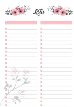 a pink and gray floral printable to do list with the word lists on it