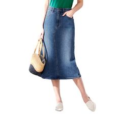 Discover the perfect combination of nostalgia and modernity with our 2023 Spring-Summer Collection's Asymmetric Seam Midi Denim Skirt – 90s style!Why You'll Fall In LoveThis denim skirt is perfect for a fashionista who loves to embrace the past in a modern way. Its stonewashed high-waisted design pairs perfectly with its asymmetric seam for an effortless chic look. Be sure to turn heads in any setting with the unique combination of stretchy denim, zipper & button closure, and intriguing 90s vibe