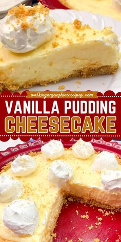 You’ll love the best dessert recipe with Vanilla Pudding Cheesecake! This no bake sweet treat combines cream cheese, Jell-O instant pudding, and a graham cracker crust for a delicious no bake cheesecake. Try it now!