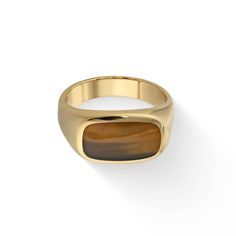 14K Yellow Gold Kabana Men's Ring with Tiger's Eye Inlay. Please indicate the size in the comment field during the checkout process. Some sizes may require additional delivery time and may result in a higher price. White Bg, Ring Watch, Eye Ring, Fine Jewels, Men's Ring, Pendant Rings, Tiger's Eye, Chain Earrings, Top View