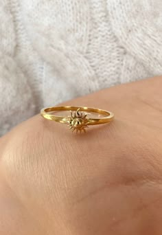 Gold Sun Ring, Sunrise Ring, 14K Solid Gold, Handmade Gift, Mothers Day Gift Sun Promise Ring, Sun Inspired Jewelry, Sun Ring Aesthetic, Celestial Yellow Gold Engraved Ring For Gift, Yellow Gold Celestial Engraved Ring As Gift, Celestial Engraved Yellow Gold Ring Gift, Celestial Engraved Yellow Gold Ring, Celestial Yellow Gold Signet Ring Gift, Celestial Style Yellow Gold Signet Ring Gift