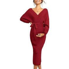 Maternity Nursing Dress Sweater Dress For Women Wedding Guest Dress Baby Shower Maternity Photoshoot Outfits Burgundy Size: Xl Color: Burgundy Length: 44.9 In Chest: 33 In Sleeve Length: 26.8 In Neck: V-Neck Fabric: 45% Viscose, 35% Nylon, 20% Polyester Materials---Soft, Huge Stretchy, Best For Protecting Your Skin, Showing Your Curve , Always Keeps Warming During Pregnancy. Features---Wrap Dress(Faux Wrap), V Neck Design, Individual Belt, Side Slit, Winter Dress, Fall Dresses For Women, Spring Baby Shower Dresses Fall, Maternity Christmas Outfit, Sweater Dress Maternity, Winter Baby Shower Outfit, Christmas Maternity Outfits, Dress For Women Wedding, Fall Dresses For Women, Maternity Sweater Dress, Long Sleeve Maternity Dress