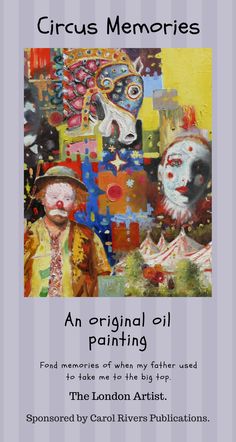 an original oil painting is featured in the london artist's book circus memories by carol river publications