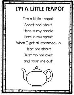 i'm a little teapot poem for kids