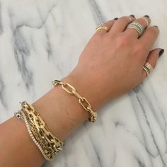 "This Italian handcrafted chain link bracelet is completely composed of 14K solid gold and is uniquely made with a semi-hollow interior for comfortable everyday wear that will not dent. ♦ Total Length: your choice of 6.5, 7, 7.5, 8, 8.5 or 9 inches ♦ Link Dimensions: approximately 8mm (w) x 17mm (l) x 2.65mm thick ♦ Weight: 12.75 grams of 14K solid gold in the 8\" option ♦ Metal Finish: High Shine Polish ♦ This design is available in Rose, White and Yellow 14K Gold ♦ This item is proudly finishe Italian Chain, Cartier Necklace, Solid Gold Chains, Layered Bracelets, Gold Chain Necklace, The 8, Jewelry Gift Box, Chain Link Bracelet, Link Bracelets