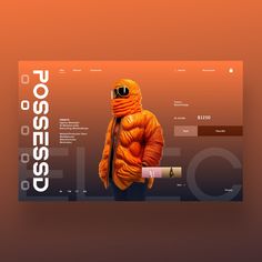 an image of a website page with a man in orange jacket and goggles on