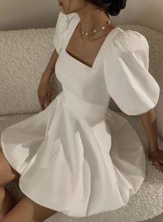 18th Birthday Outfit, White Homecoming Dresses, Graduation Dresses, Flare Mini Dress, Inspired Outfits, Fancy Outfits, Online Fashion Stores, Classy Dress