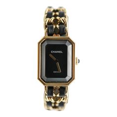 Chanel Premiere H6951 Women's Watch in Gold Plated   SKU: 137913   PRIMARY DETAILS   Brand: Chanel   Model: Premiere Edition Originale   Country of Origin: Switzerland   Movement Type: Quartz: Battery   Year Manufactured: 2023   Year of Manufacture: 2020-2029   CASE DETAILS   Case Shape: Octagonal   Case Height (mm): 7.70   Bezel Type: Plain   Case Material: Gold Plated   Case Width (mm):: 20   Crystal: Sapphire   Water Resistant Depth (m): 30   BRACELET DETAILS   Band Type: Gold Plated   Clasp/Buckle Type: Flip Lock   Wrist Size (inches): 6.25   DIAL DETAILS   Dial Color: Black   Dial Markers: N/A   This item has been used and may have some minor flaws. Before purchasing, please refer to the images for the exact condition of the item.  Please refer to the dimensions in the description abo Chanel Watches Women, Luxury Yellow Analog Watch Accessories, Vintage Yellow Gold Analog Watch Accessories, Luxury Retro Analog Watch, Luxury Vintage Analog Watches, Antique Yellow Gold Analog Watch, Chanel 90s, 2023 Year, Chanel Watch