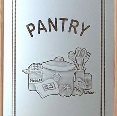 an open book with the words pantry written on it