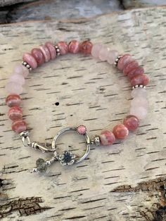 Gemstone Beaded Jewelry, Pink Rhodochrosite, Beautiful Beaded Bracelet, Sweet Jewelry, Artisan Bracelets, Chunky Bracelets, Homemade Jewelry, Gorgeous Bracelet