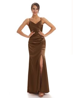 brown|ophelia Elegant Dresses For Wedding Guest, Brown Bridesmaid Dresses, Mermaid Long Bridesmaid Dresses, Formal Prom Dresses Long, Prom Dresses For Sale, Bridesmaid Dresses Online, Satin Bridesmaid Dresses, Custom Size Dresses, Prom Dresses Online