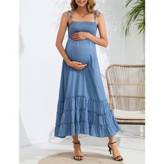 Good choice for expectant mother in every stage: Summer casual maxi dress, fit and flare style will not be fussy about any figure. The spaghetti dress is designed with style and comfort in mind for all stages of pregnancy and postpartum. It can be worn not only as a maternity dress, but also as a regular casual dress. Baby Shower Photoshoot, Dress For Baby Shower, Shower Photoshoot, Spaghetti Dress, Maternity Wrap Dress, Long Sleeve Maternity Dress, Maternity Long Dress, Maternity Dresses Summer, Maternity Wardrobe