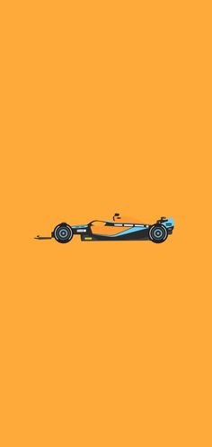 a blue and orange race car on an orange background