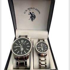 U.S. Polo Assn. His And Hers Matching Watches. New Batteries As Of 10/13/2021 Casio Couple Watch, Watch Set Couple, Matching Rolex Watches Couple, Couple Watches Set Romantic, Couple Watches Set, Blue Wear-resistant Watches, Matching Watches, Couple Watch, Polo Women