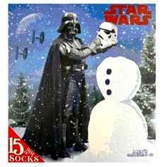 a star wars poster with a snowman and darth vader