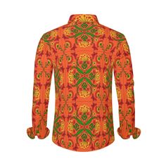 Step into the eclectic charm of the 70s with our Boho Shirt Men – a distinctive blend of vintage allure and modern style. This 70s Style Shirt Men features an enchanting orange floral pattern print that pays homage to the iconic fashion of the era. Whether you're aiming for a retro-inspired look or simply adding a touch of bohemian flair to your wardrobe, this Vintage 70s Style Shirt is the perfect choice.Crafted from high-quality 100% polyester, this Retro Shirt Men not only offers a comfortabl Relaxed Fit Cotton Shirt With Vibrant Print, Cotton Shirt With Vibrant Print In Relaxed Fit, Long Sleeve Shirt With Vibrant Print For Fall, Vibrant Print Long Sleeve Shirt For Fall, Retro Orange Cotton Shirt, Orange Relaxed Fit Printed Shirt, Orange Cotton Long Sleeve Shirt, Orange Collared Shirt With Graphic Print, Fitted Multicolor Bohemian Shirt