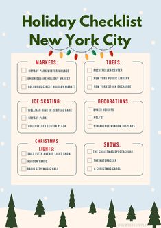 the holiday checklist for new york city