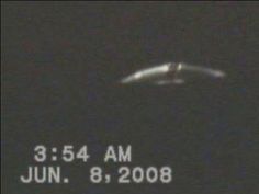 an object is flying through the sky at night with words below it that read 3 54 am june 8, 2009