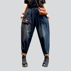 Exude classic appeal with our Nineties-trend rectangle pockets baggy denim pants featuring high-rise and drawstrings closure from our 2023 Autumn Collection! The perfect companion to any season. this exquisite piece is sure to turn heads wherever you go.Why These Pants are an All-Season StapleAchieve an effortless. classic look with these 20th-century-style loose denim pants. Their stonewashed fabric and tall-rise design exude quintessential allure. while the drawstrings closure and rectangle po Relaxed Fit Wide Leg Jeans With Drawstring, Wide Leg Cotton Jeans With Drawstring, Cotton Wide-leg Jeans With Drawstring, Wide-leg Denim Jeans With Drawstring, Wide Leg Denim Jeans With Drawstring, High Rise Denim Jeans With Drawstring, High Waist Denim Jeans With Drawstring, High-waist Denim Jeans With Drawstring, Baggy Cropped Denim Jeans For Streetwear