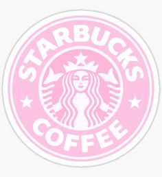 a pink starbucks sticker with the words starbucks's coffee