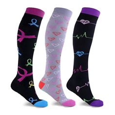 Socks that have health benefits? That's why so many athletes choose to wear compression socks to help boost their performance and elevate their game. Our Compression socks help you relax your tired feet and legs using advanced compression technology and increase blood circulation and reduce swelling. You don't have to be an athlete to enjoy the benefits of good compression socks, many people use compression socks to promote better circulation after surgery, during pregnancy, or as legs become an Achy Legs, Suspender Tights, Womens Compression Socks, Compression Wear, Reduce Swelling, Green Socks, Football Socks, Slippers For Girls, Compression Socks