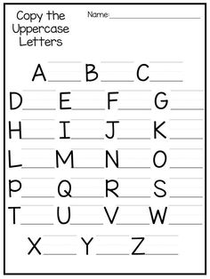 the uppercase letters worksheet for children to practice their handwriting and writing skills