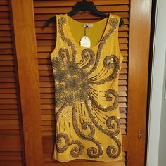 Women's Gold Party Dress. Handstitch And Sequin Detail. Night Out, Dinner Party, Or Great For Themed Parties. Gold Party Dress, Gold Party, Dinner Party, Party Themes, Night Out, Colorful Dresses, Sequin, Party Dress, Mini Dress