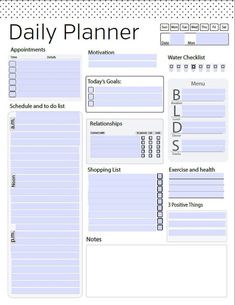 the daily planner is an easy to use printable template for planners and office supplies