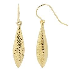 This trendy pair of earrings is the essence of simplicity and perfectly elegant for all occasions. Crafted from 10 karat yellow gold or white gold, this lovely pair of earrings disseminate and glitters feminine charm. Key Features: Metal: 10k Yellow Gold - Real Gold, Not plated nor filled Earring style: Dangle Product dimension: 1 inch Back Finding: Fish Hook Metal Weight: 1.1 grams Benefits of Real Gold: Never Changes Color or Fades Withstands Water and Sweat Will not Turn Your Skin Green Hypoa Hypoallergenic Yellow Gold Briolette Earrings, Yellow Gold Teardrop Earrings With Diamond Cut, Triple Hoop Earrings, Clean Gold Jewelry, Teardrop Dangle Earrings, Gold Paper, Leverback Earrings, Etsy Earrings Dangle, Pure Gold