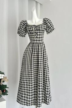 43693086769196|43693086801964|43693086834732 Elegant Square Neck Picnic Dress, Elegant Square Neck Midi Dress For Picnic, Fitted Gingham Midi Dress With Square Neck, Elegant Gingham Plaid Midi Dress, Fitted Plaid Dress With Square Neck, Square Neck Plaid Dress For Picnic, Black Square Neck Picnic Dress, Chic Gingham Plaid Dress With Square Neck, Chic Plaid Dress With Square Neck In Gingham Pattern