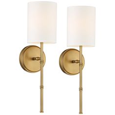 Gold Bedroom Sconces, Gold Scones Lights, Wall Sconces Pottery Barn, Tapered Double Scones Brass, Gold Wall Sconces With Pleated Lamp Shade, Antique Brass Bathroom, Wall Sconces Bedroom, Sconces Bedroom, Bedside Lighting