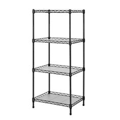 three tiered shelving unit with four shelves