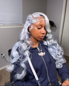 Silver Wigs, Creative Hair Color, Birthday Hairstyles, Tousled Waves, Hair Body Wave, Protective Hairstyles Braids, Frontal Hairstyles, Pretty Hair Color