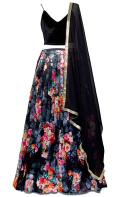 Black Swan | Women's Lehenga – All Borrow Light Pink Crop Top, Mens Indian Wear, Black Velvet Top, Western Wear Dresses, Velvet Top, Pink Crop Top, Midi Length Skirts, Cute Crop Tops, Skirt Fits