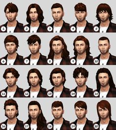 many different types of male hairs and haircuts for the simse man in the video game