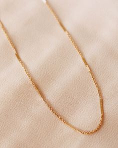 14K Gold Filled Thin Dainty Bar Chain Necklace — Priscilla Ma Gold Filled, Chain Necklace, Gold Necklace, Bar, Chain, Gold