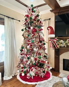 a decorated christmas tree in a living room