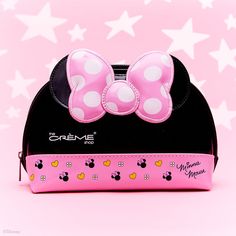 Minnie Mouse Dome Travel Pouch (Pink) | The Crème Shop Pink Disneyland, Mouse Make Up, Disney Makeup Bag, Leather Makeup Pouch, The Crème Shop, Cosmetic Train Case, The Creme Shop, Creme Shop, Disney Makeup