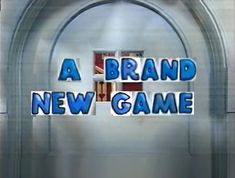 a brand new game logo with an arch in the background and words over it that read, a brand new game