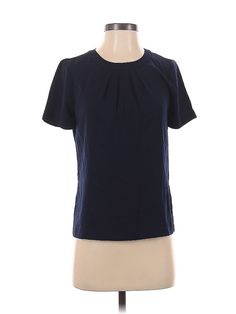 J.Crew Factory Store Short Sleeve Top Size: 2X-Small Blue Tops - used. 100% POLYESTER, Pleats, Crew Neck, Solid | J.Crew Factory Store Short Sleeve Top Blue Solid Crew Neck Tops - Used - Size 2X-Small Navy Stretch Top For Workwear, Navy Stretch Top For Work, Navy Stretch Tops For Work, Blue Short Sleeve Top With 4-way Stretch, Cheap Indigo Short-sleeve Tops, Blue Breathable Short Sleeve T-shirt, Cheap Blue T-shirt With Button Closure, Blue Pre-washed Short Sleeve T-shirt, Blue Solid