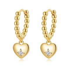 PRICES MAY VARY. Minimalist Heart Drop Earrings: These gold dangle earrings are great classic huggie that never goes out of style. The mini drop earrings featuring sturdy and safe huggie clasp, easy to wear and match. Simple and lightweight small dangle earrings design that won't burden your ears. Quality Small Gold Drop Earrings: The gold huggie earrings are made of 14k real gold plated over premium copper, highly polished and thick plated, nickel free, lead-free and hypoallergenic. The gold he Valentine's Day Tarnish Resistant Dangle Hoop Earrings, Valentine's Day Dangle Hoop Earrings Tarnish Resistant, Valentine's Day Tarnish-resistant Dangle Hoop Earrings, Gold Huggie Hoop Earrings, Small Dangle Earrings, Mini Gold, Gold Dangle Earrings, Dangle Hoop Earrings, Earrings Design