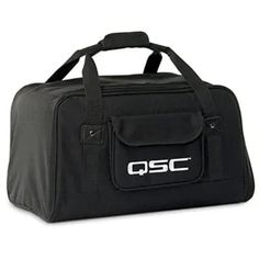 a black bag with the qsc logo on it