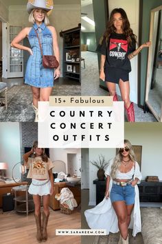 Looking for the perfect country concert outfits? Check out these stylish and cute outfit ideas that are sure to make you shine at any country concert.  Heading to a country concert and unsure what to wear? Get ready to explore a variety of country concert outfit ideas that are perfect for any event, be it a big stadium show or a local fair. These western-inspired looks will help you rock the concert in style. So grab your cowgirl boots and let’s dive into some amazing outfit inspo! Country Festival Outfits Women, Country Concert Outfit Lainey Wilson, Gavin Degraw Concert Outfit, Subtle Country Concert Outfit, Country Concert Attire For Women Over 40, Country Concert Shorts Outfit, Cute Country Music Concert Outfits, Cute Summer Country Concert Outfits, Glamorous Cowgirl Outfits