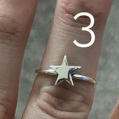 Dainty Sterling Star Ring Ring Is Approx Adjustable From 6-9 Made In Mexico Nickel-free Star-shaped Promise Ring, Adjustable Celestial Star-shaped Rings, Adjustable Sterling Silver Stackable Star Rings, Adjustable Star Shaped Stackable Promise Rings, Adjustable Star Shaped Stackable Rings For Anniversary, Adjustable Star Shaped Stackable Rings As Gift, Adjustable Star-shaped Promise Ring, Adjustable Star-shaped Stackable Rings As Gift, Adjustable Stackable Star-shaped Rings For Anniversary