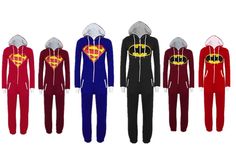 Stunning Unisex Superman Batman Onesie Batman Hooded Zip Front Jumpsuit Union Suit | make you popular and striking Batman Purple, Superman Onesie, Pyjamas Onesie, Batman Onesie, Superman Costume, Adult Onesies, Men Sleepwear, Superman Costumes, Batman Costume