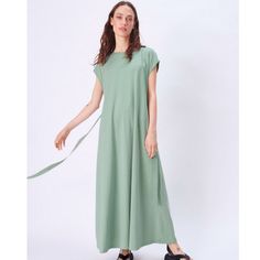 Nwt Zara Size S Green Long Belted Dress Brand New With Tags Sleeveless Round Neck Long Dress With Wide Arm Holes. Tonal Matching Tied Belt. - 100% Cotton Casual Short Sleeve Tie-back Maxi Dress, Green Spring Dress With Tie Fastening, Spring Maxi Dress With Tie Fastening, Summer Maxi Dress With Tie Back And Short Sleeves, Green Casual Dress With Tie Fastening, Casual Dresses With Tie Fastening For Daywear, Casual Daywear Dress With Tie Fastening, Casual Green Dress With Tie Fastening, Casual Green Dress With Tie Waist