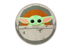 the child yoda sticker is on display