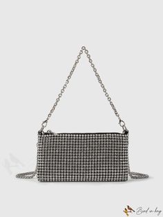 BirdinBag - Chic Mini Rhinestone Square Bag with Glamorous Decor Glamorous Decor, Floral Clutches, Party Mode, Chain Top, Jessica Mcclintock, Mini Handbags, Mini Shoulder Bag, Evening Clutch Bag, Evening Clutch