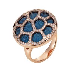 Victor Mayer Constance Light Blue Guilloche Enamel Ring in Rose Gold with Diamonds Constance ring, 18k RG, vitreous enamel, 97 diamonds total 0.60 ct, G VS Reference: V1539/HB/00/00/103 Material: 18k rose gold Vitreous enamel: Light blue Diamonds: 97 diamonds total 0.60 ct, G VS Dimensions: Ø approx. 23 mm Edition limited to: 50 pieces We offer this piece of jewellery in yellow, white and rose gold as well as a wide range of other enamel colours. The jewellery is available in stock and can be delivered at short notice. Each of our jewellery pieces has an individual limit number engraved inside or on the back, which may differ from the one shown in the photos. (only the blue ring included) About Victor Mayer Sensual, exotic, urbane and confident, Victor Mayer continues a 130 year tradition Guilloche Enamel, Blue Diamonds, Vitreous Enamel, Enamel Ring, Rose Gold Diamonds, 00 00, Blue Rings, Blue Diamond, Casual Elegance