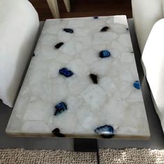 Luxury Quartz Agate Stone Coffee Table for Living Room – Modern Elegant Design